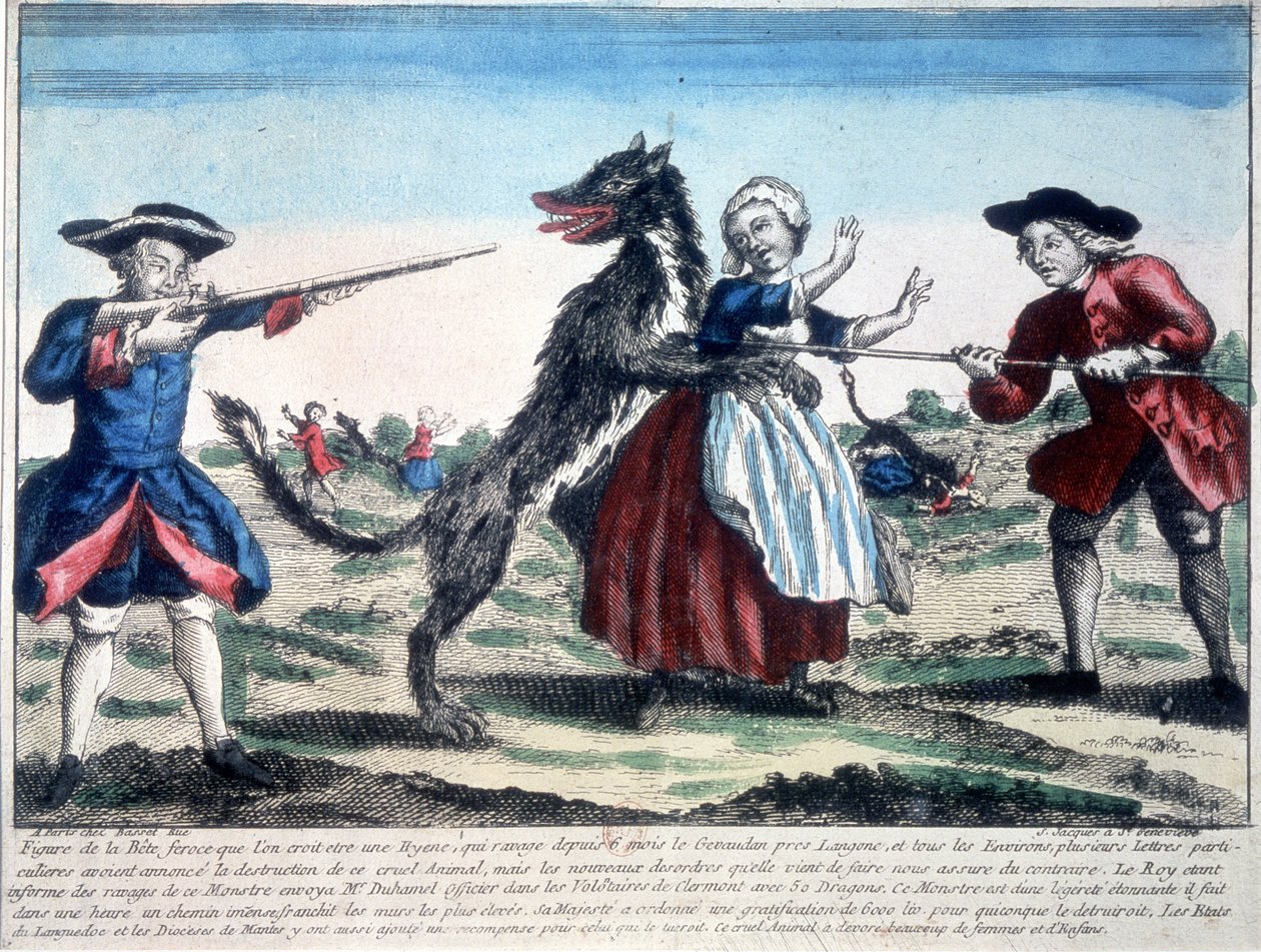 The beast of the Gevaudan killed by soldiers by French School