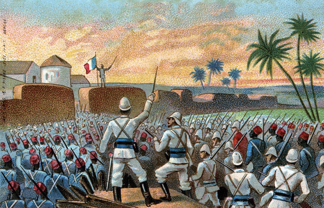 The capture of Abomey, former capital of Behanzin (Benin today) by the French expeditionary force commissioned by General Alfred Amedee Dodds by French School