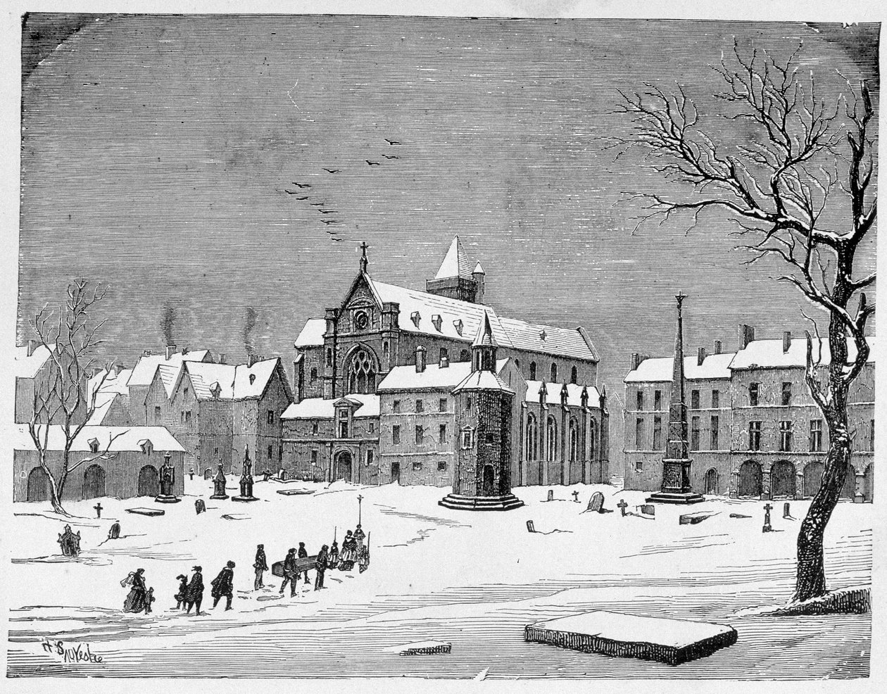 The church of the cemetery of the Innocents in 1445 - in 