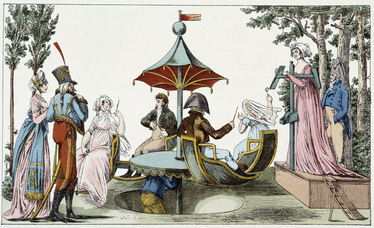 The Fun of the Chinese Ring Game in the Garden of Tivoli by French School