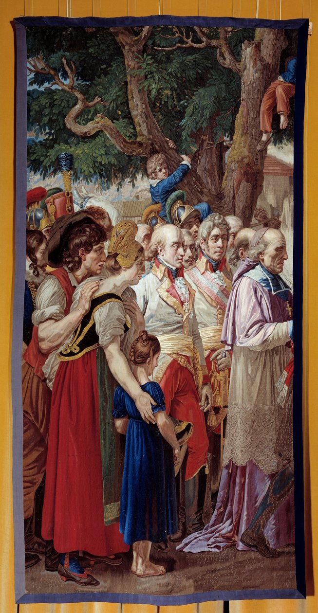 The Handover of the Keys of Vienna to Napoleon I (1769-1821). The emperor returned to the Austrian capital deserted by Francois II of Habsburg on 14/11/1805. Tapestry made by the Gobelins workshop. 1815 by French School