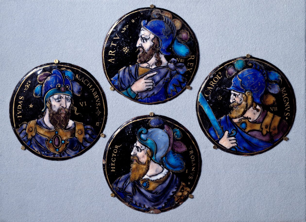 The Valiant Hector, Trojan Hero, Judas Maccabee, Charlemagne by French School