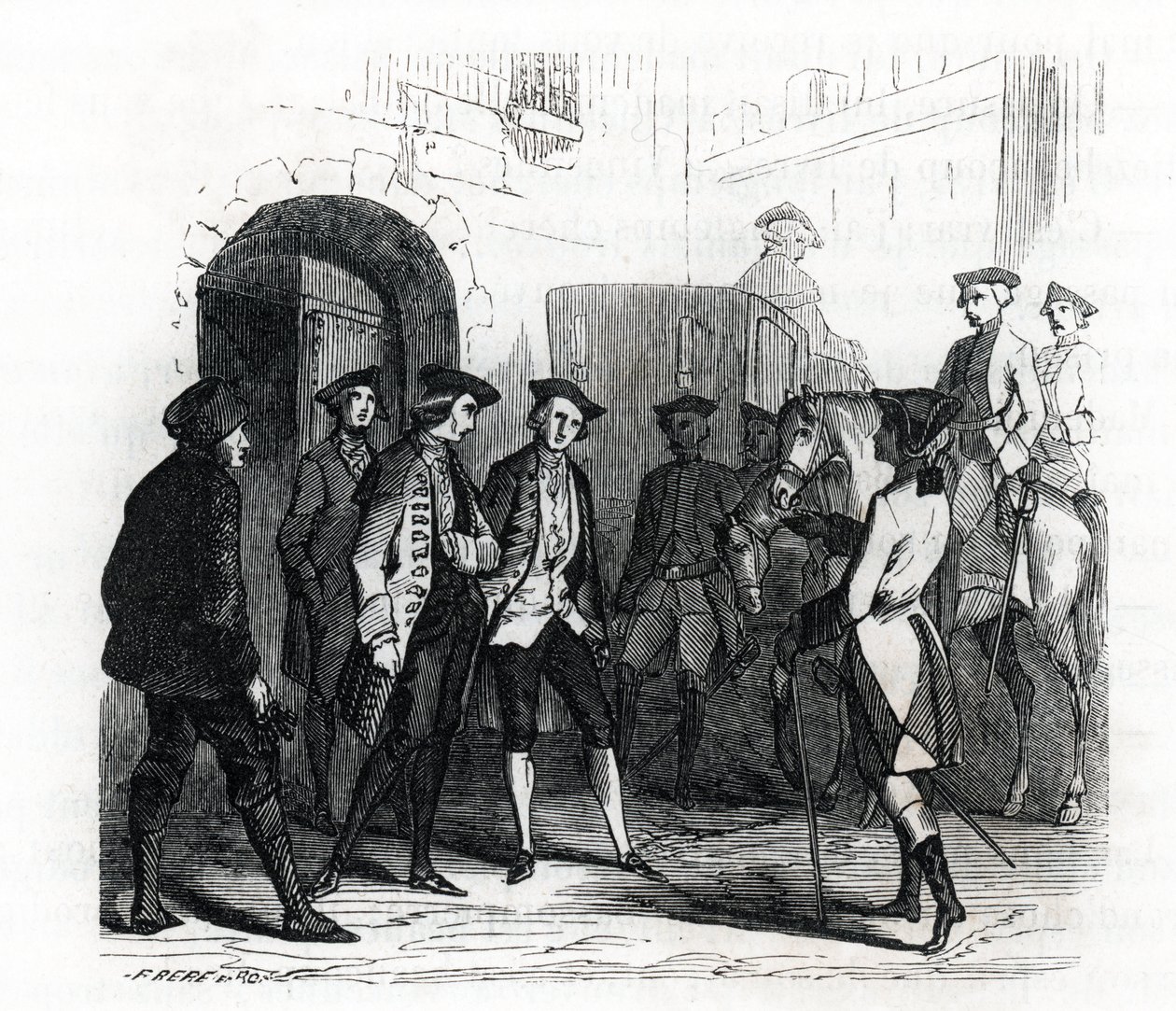 The Prisoners of Vincennes Were Transferred to the Prison of the Bastille in 1784 (engraving) by French School
