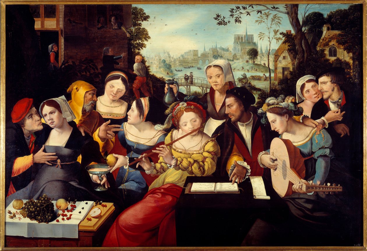 The Prodigal Child in Courtesans Also Says Allegory of the Five Senses by French School