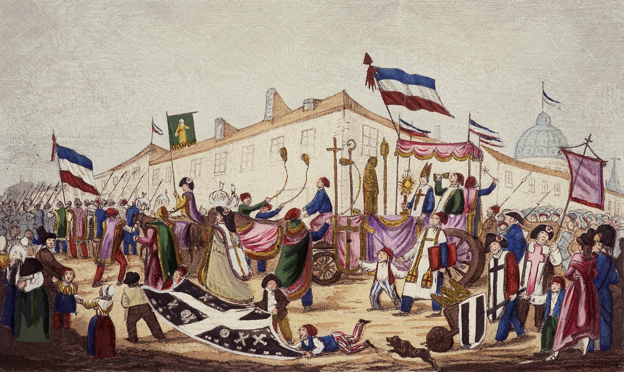 The remains of the superstition dragged to the Convention, Nov. 1793 by French School