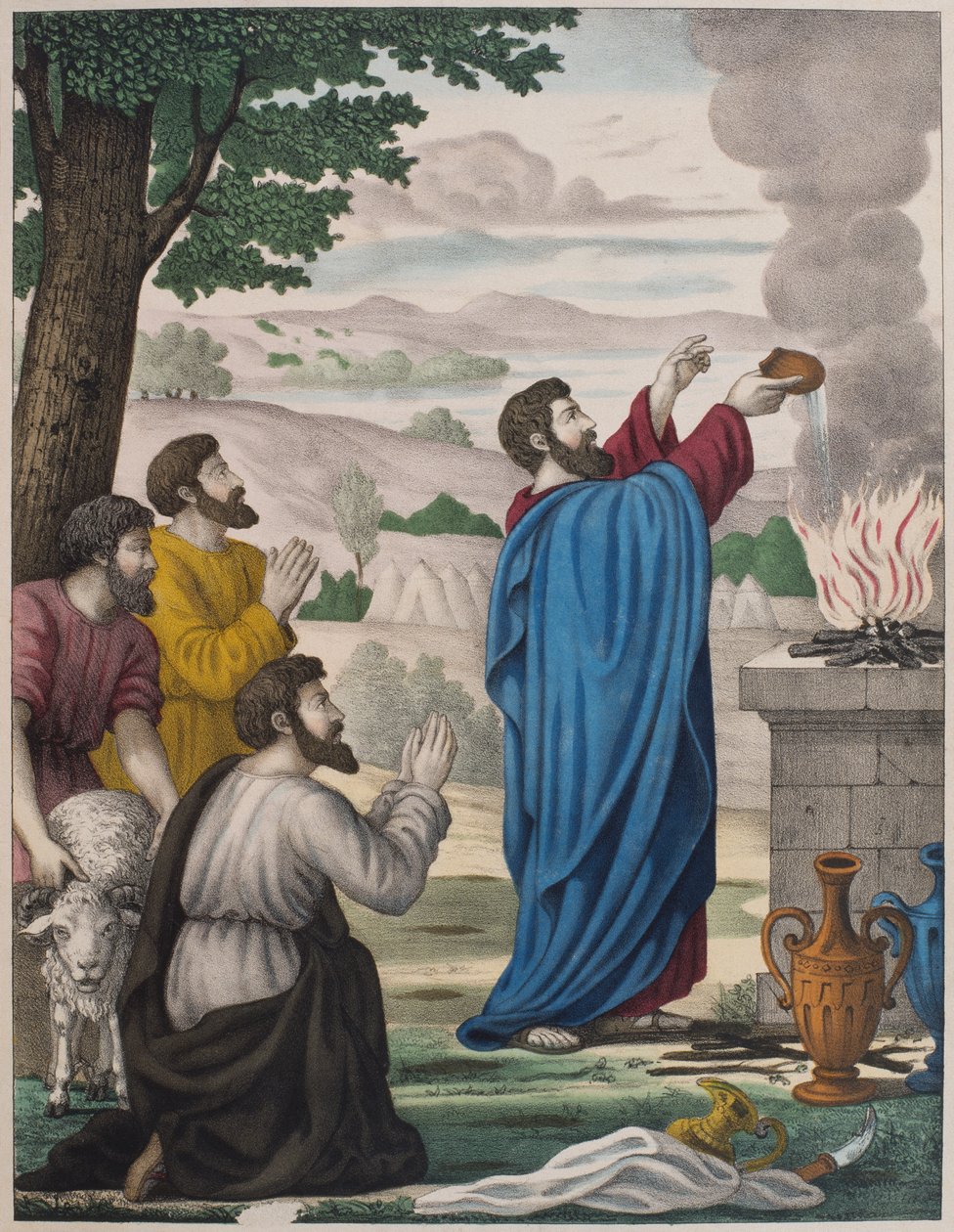 The Rival Sacrifices of Elijah and the Priests of Baal by French School
