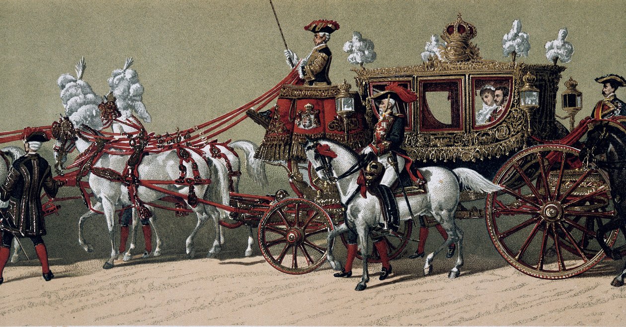 The Royal Cortege at the Marriage of King Alfonso XII of Spain and Marie Christine de Teschen in 1879 (painting) by French School