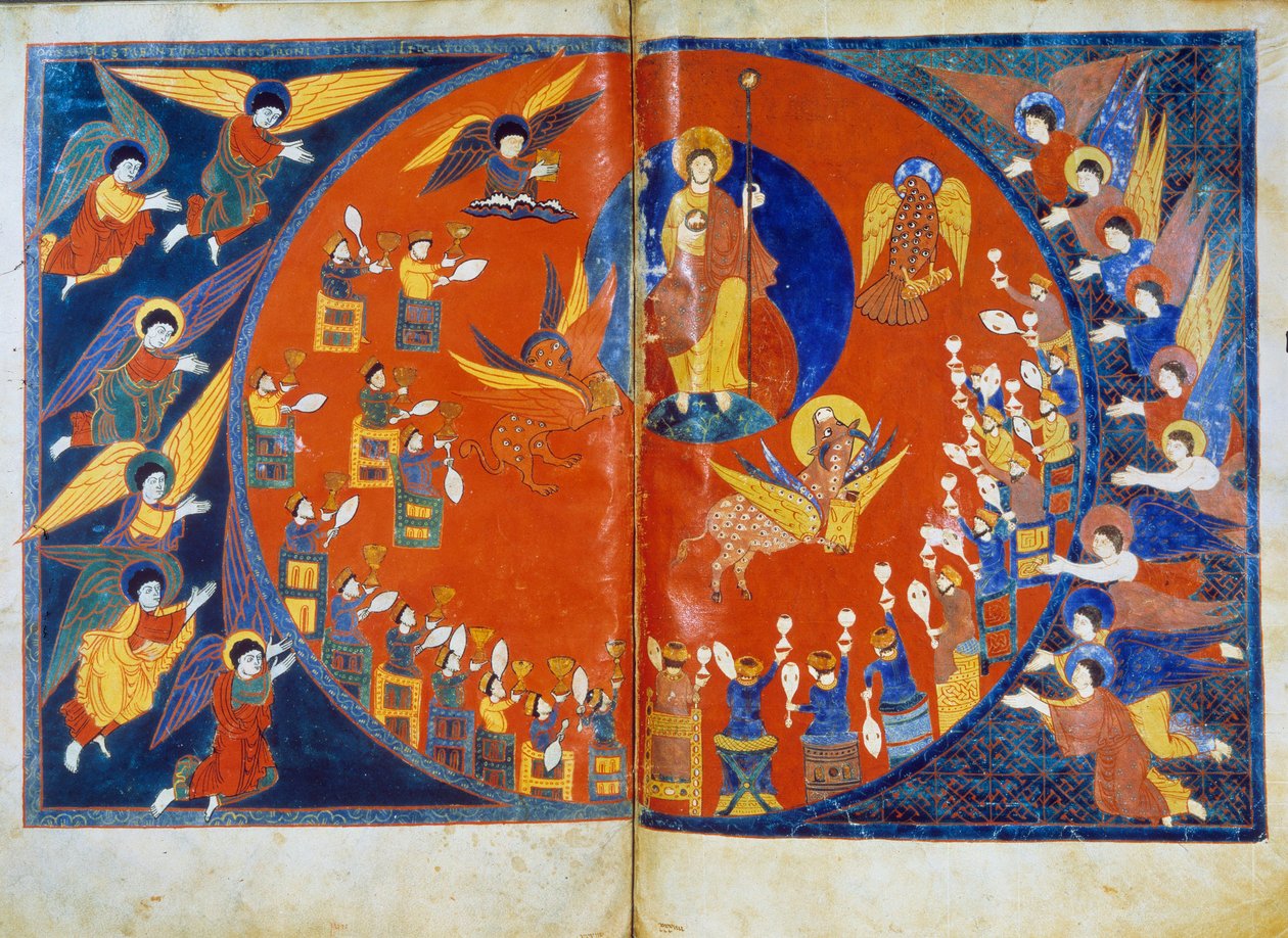 The vision of Saint John. Miniature derived from the commentaries of 