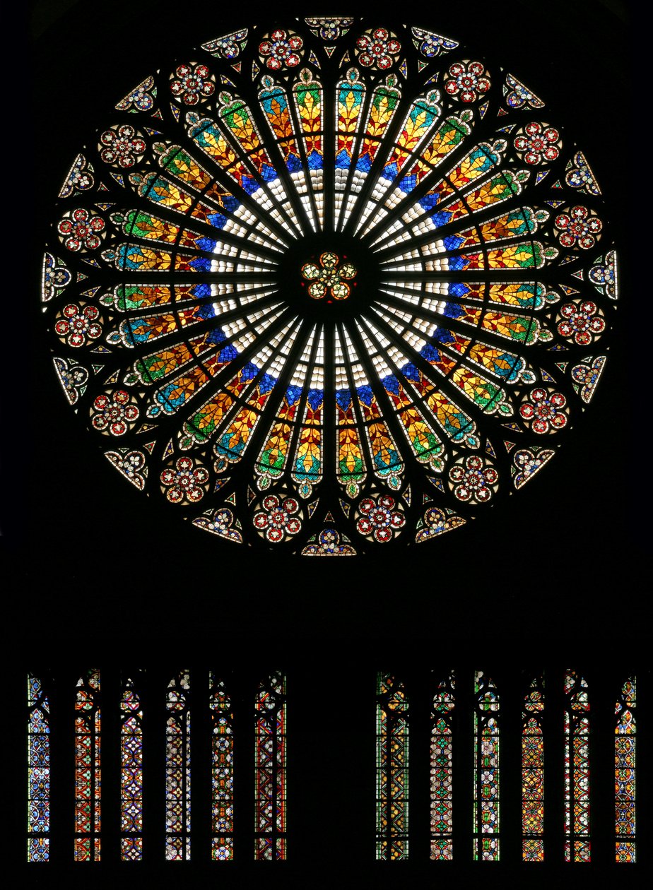 The west rose window by French School: Buy fine art print