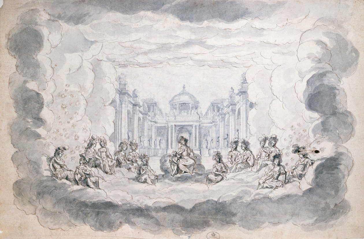 Theatre scene, late 17th century by French School