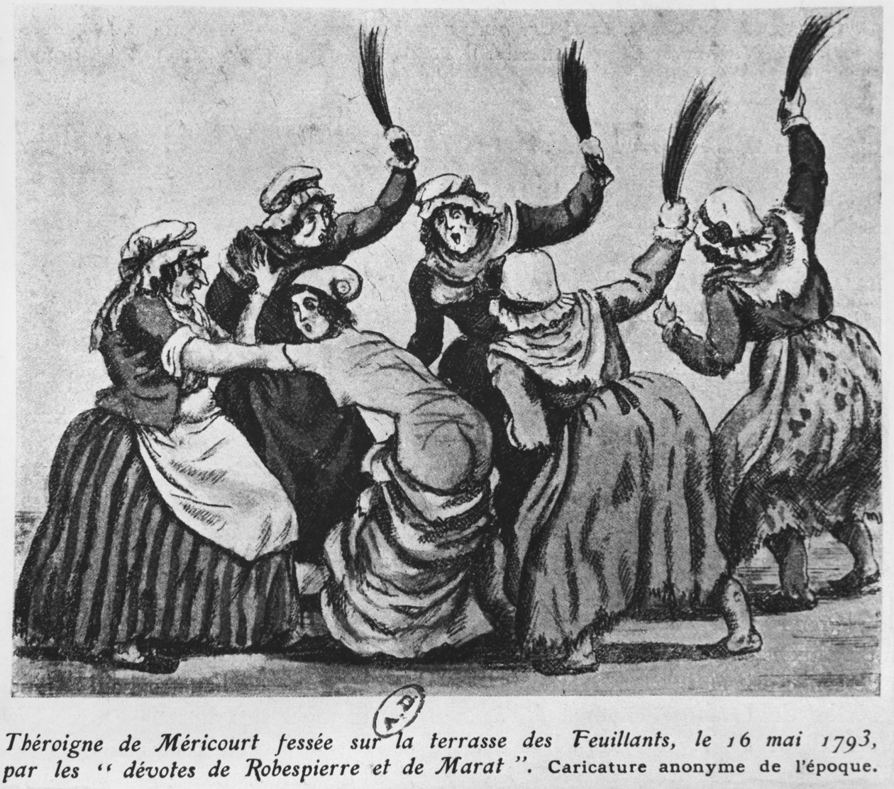 Theroigne de Mericourt whipped by a group of Parisian Jacobin