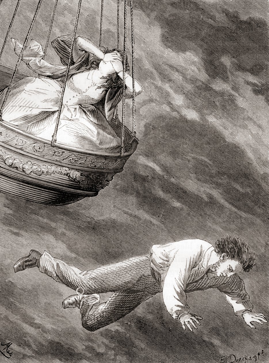 Thomas Harris, Inventive London Scientist and Lieutenant and Pioneering English Balloonist Who Fell to His Death from a Hot Air Balloon on 25 May 1824, from Les Merveilles de la Science, Published c.1870 by French School