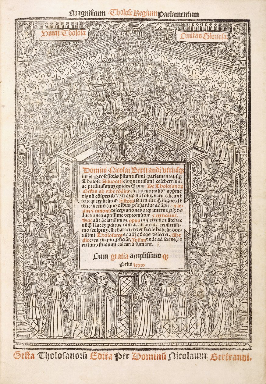 Title-Page Showing the Parliament of Toulouse, 1515 by French School