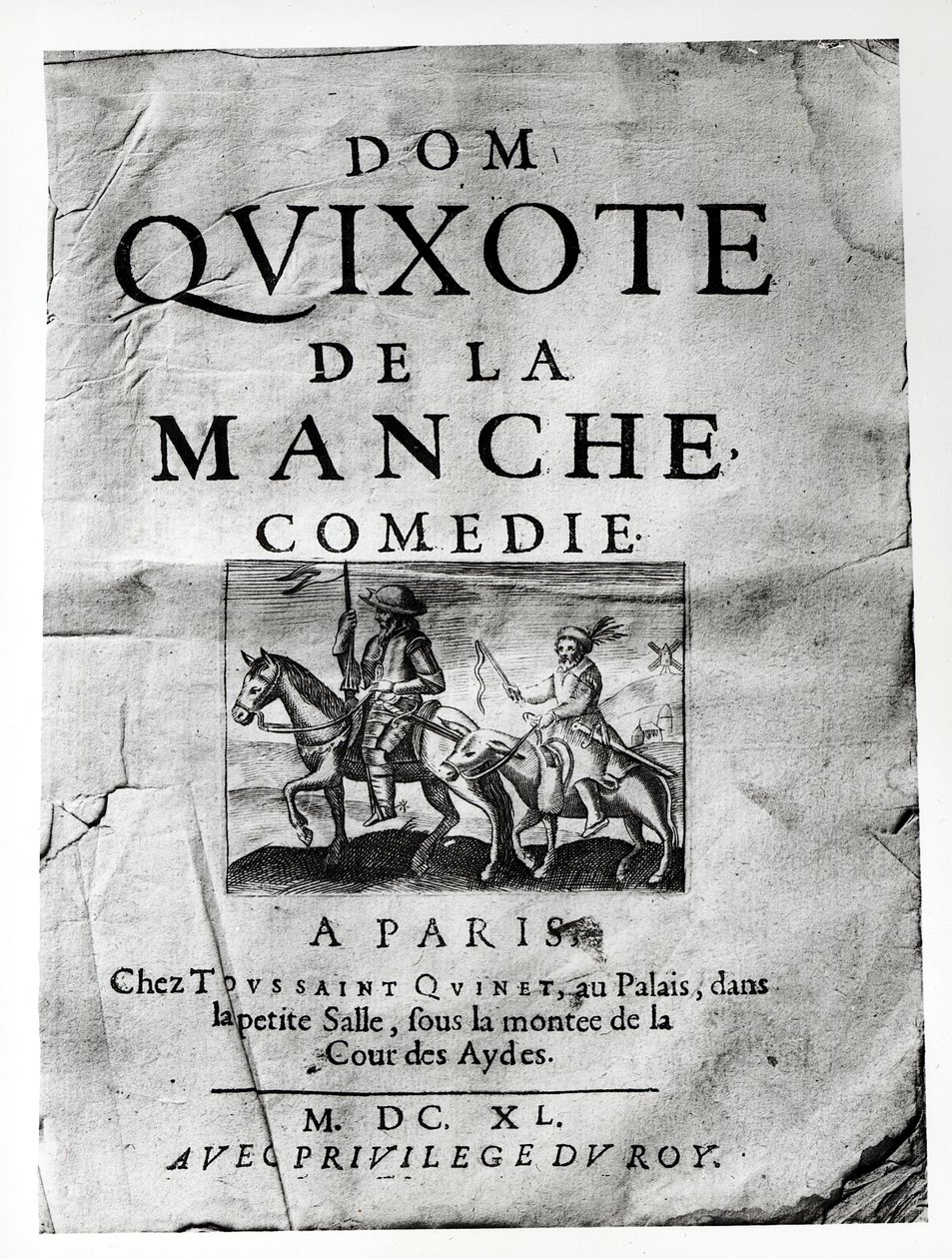 Title page from Dom Quixote de La Manche Comedie by Guerin de Bouscal by French School