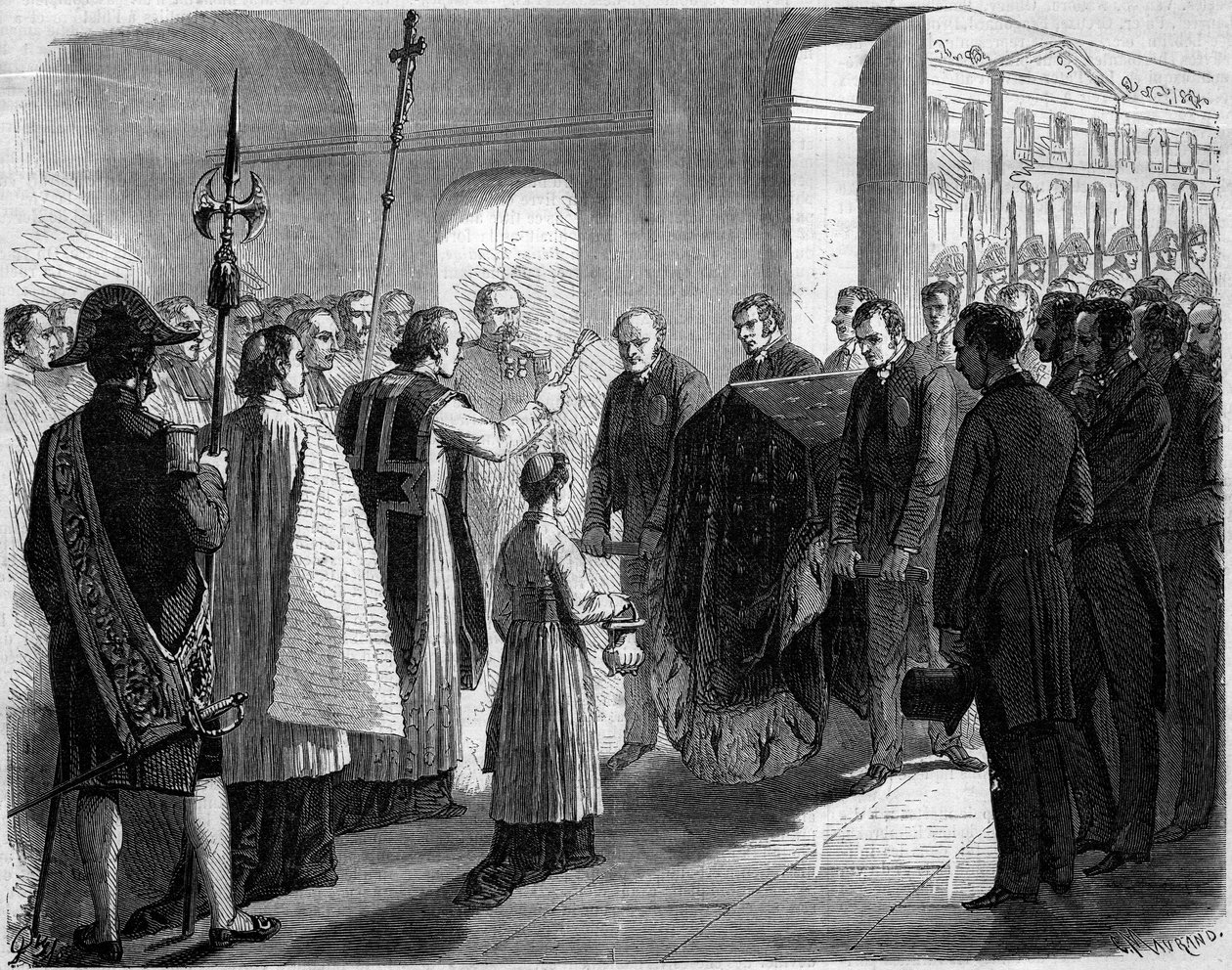 Transfer of the ashes of Joseph Bonaparte (1768-1844), king of Naples then of Spain and brother of Napoleon I, to the church of the Invalides, Paris by French School