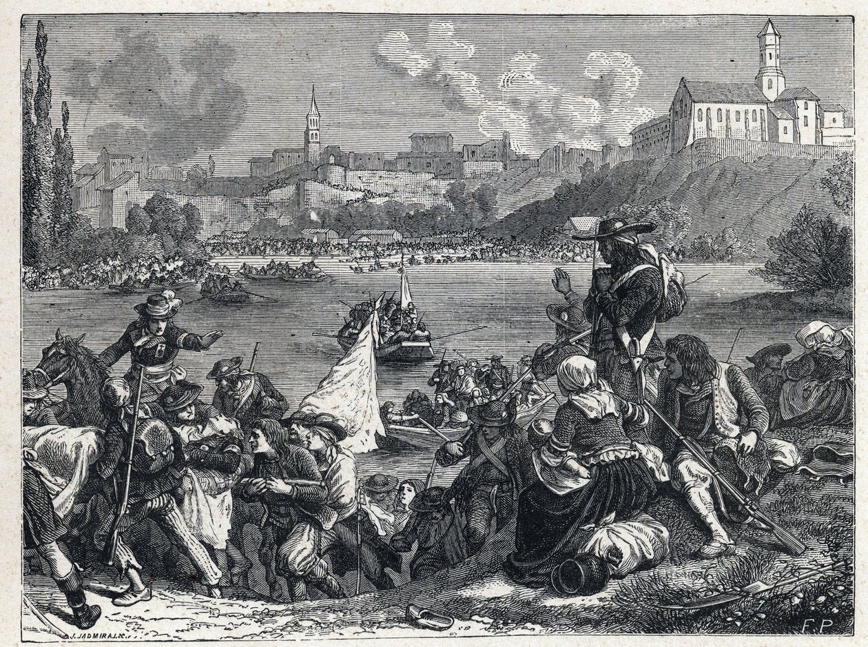 Vendee War (1793-1796): the Vendeans, defeated at the Battle of Cholet, return to the Loire on October 18 by French School