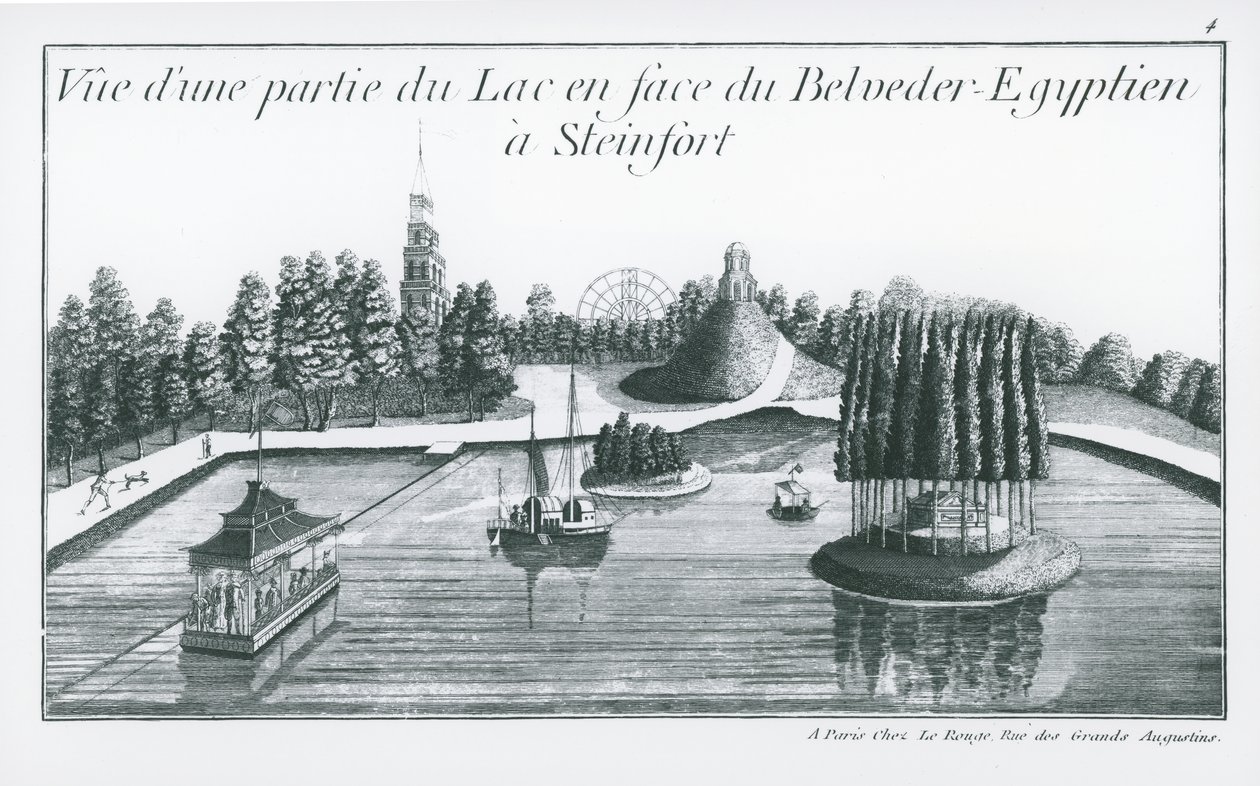 View of part of the lake in front of the Egyptian Belvedere at Steinfort, from 