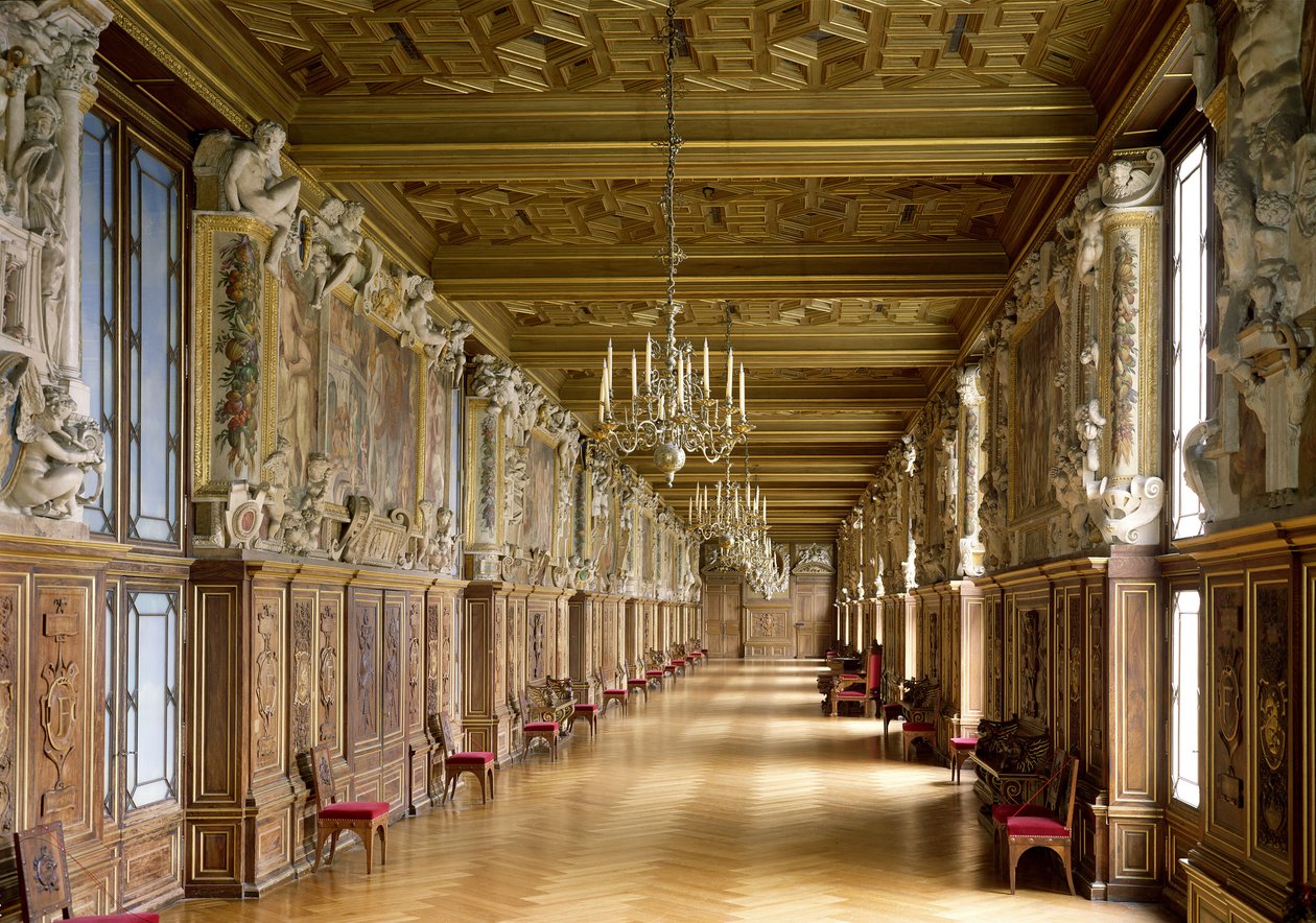 View of the Galerie Francois I, 1528-40 by French School