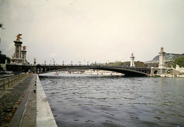 View of the Pont Alexandre III, built by the Engineers Louis-Jean Resal and Amedee Alby for the 1900 World Fair by French School