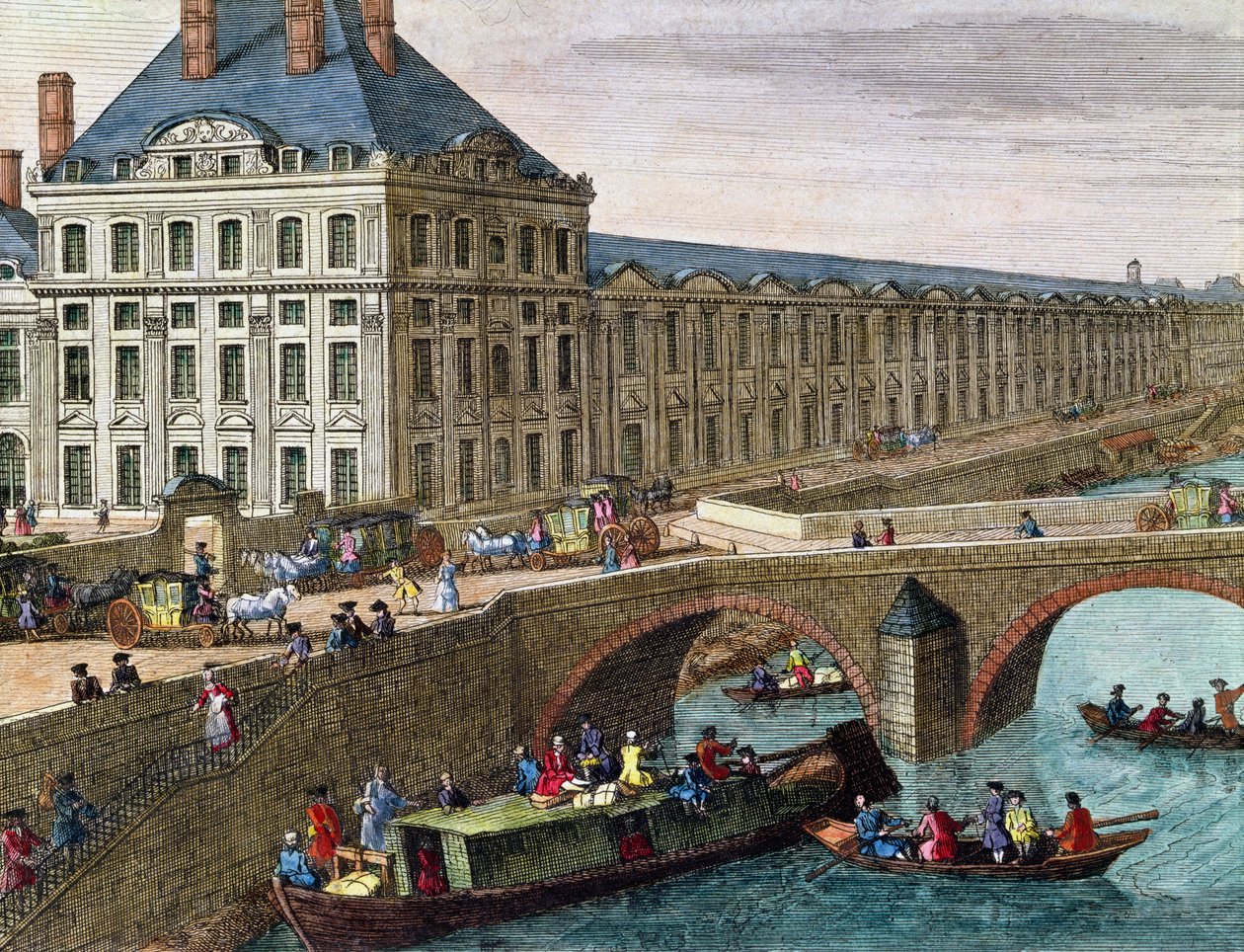 View of the River Seine at Port Royal (detail) by French School