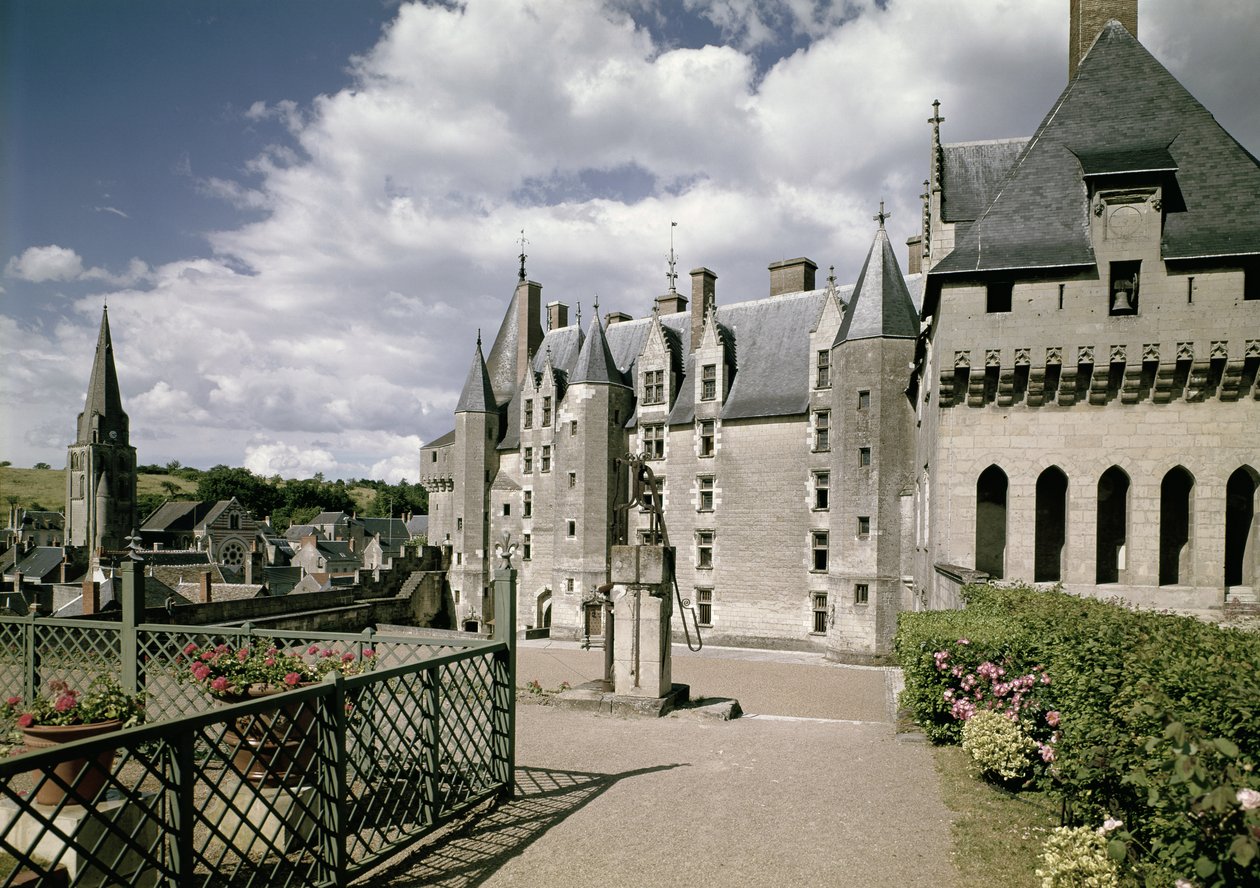 View of the west facade of the restored chateau built for Jean Bourre, minister to Louis XI of France, c.1465 by French School