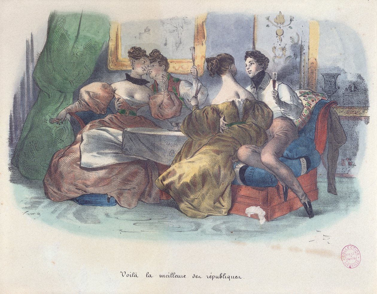 Voilà, the best of the republics, Caricature of the Revolution of 1848 by French School