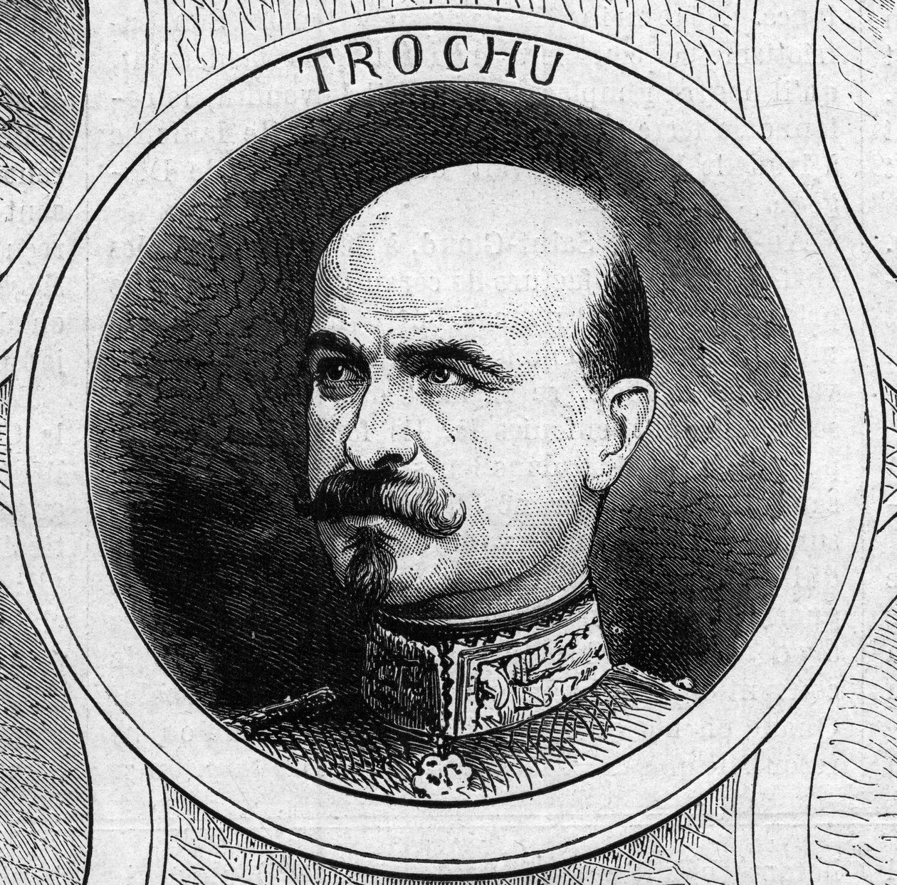 War of 1870 - Government of the National Defense: portrait of General Louis Jules Trochu, president of the provisional government of 1870. Engraving in Le Monde Illustré n°706 of October 22 by French School