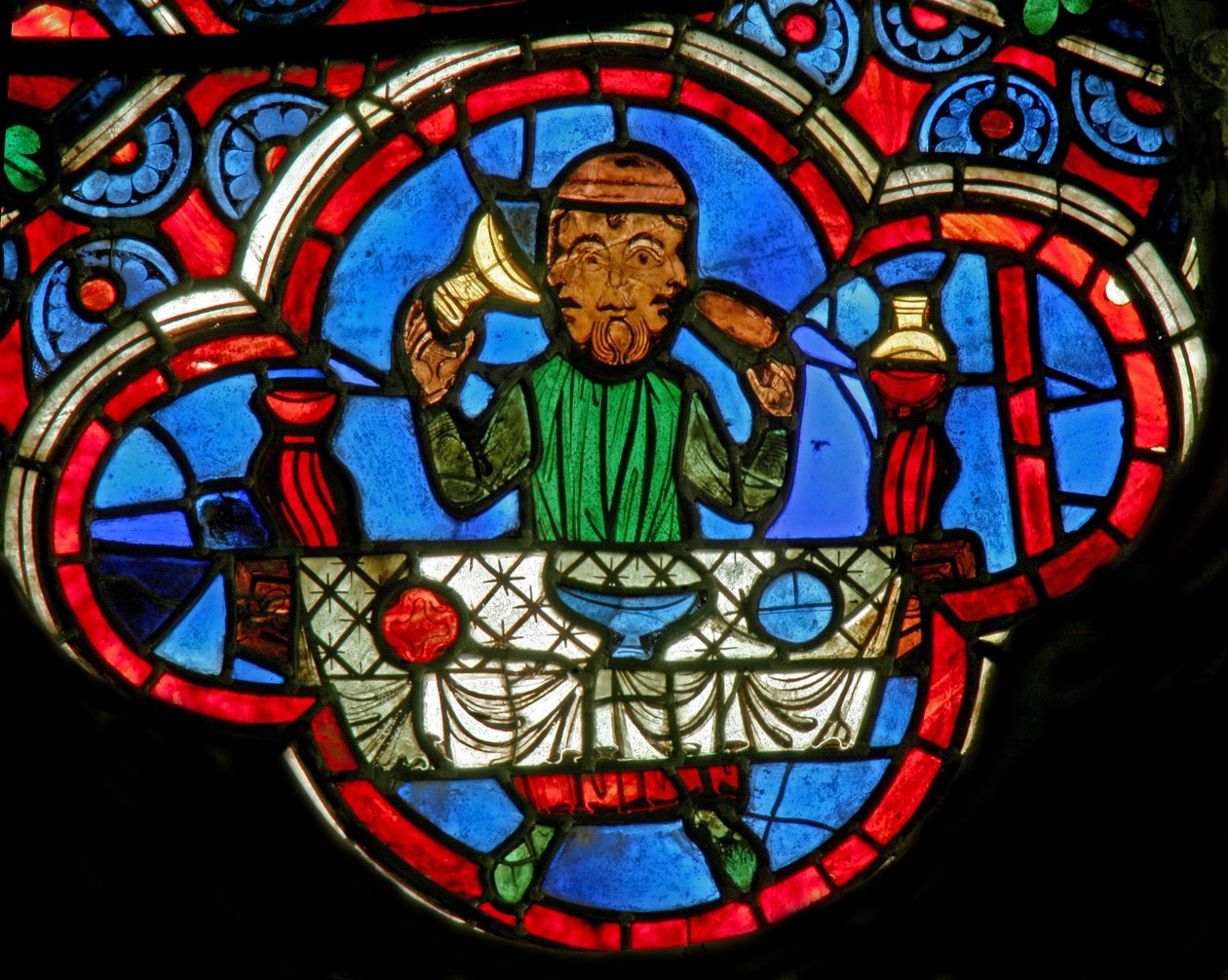 Window depicting the Labours of the Months: January by French School