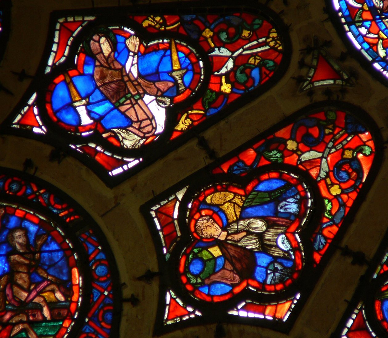 Window depicting an Apostle? and an angel by French School