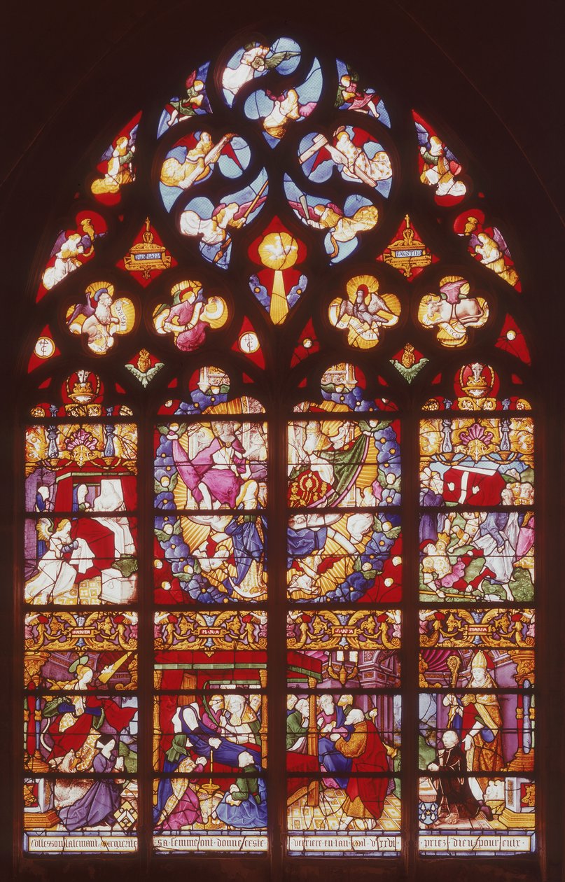 Window depicting scenes from the Life of the Virgin