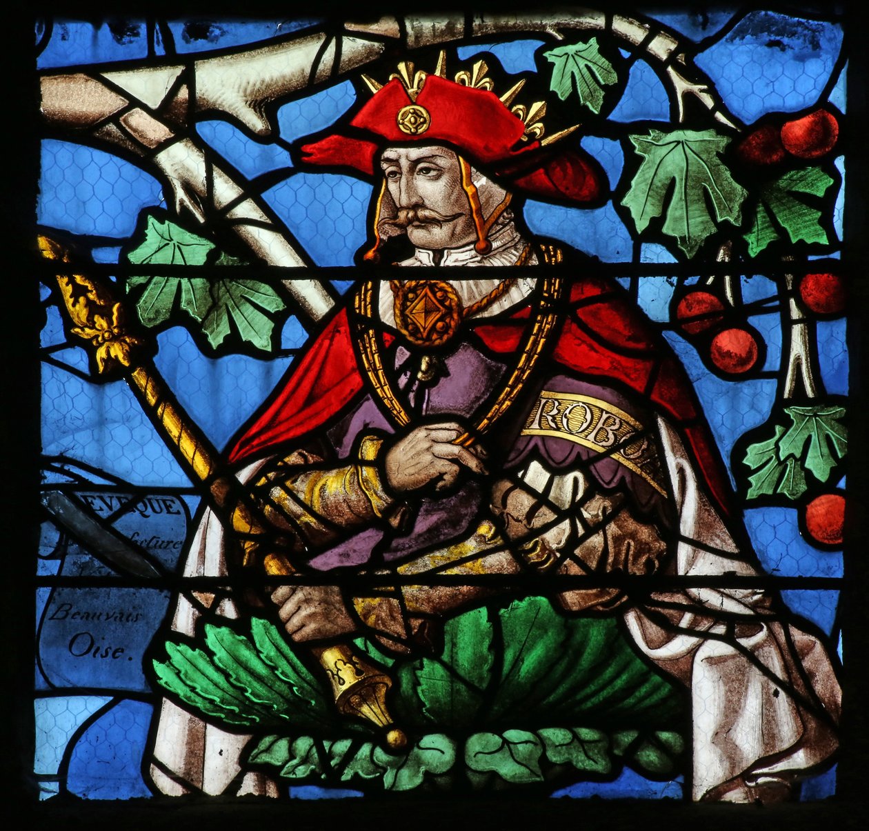 Window depicting the Tree of Jesse (mostly modern) by French School
