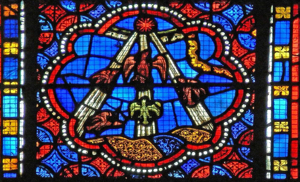 Window s2-L depicting Pentecost - the Spirit descends by French School