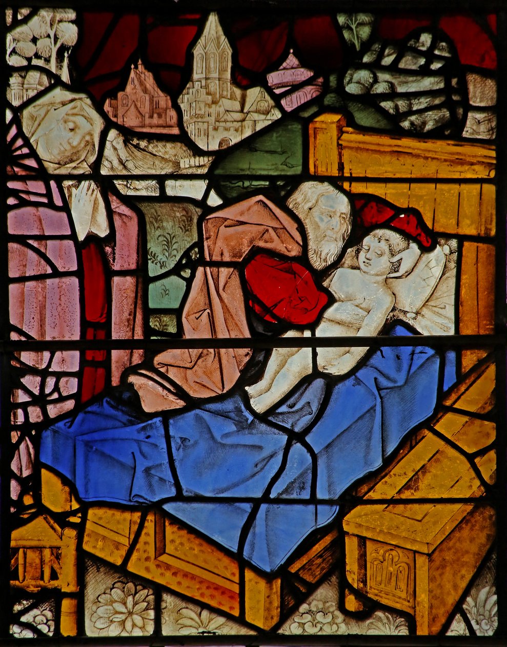 Window s2 depicting Elisha heals the Shunamite woman