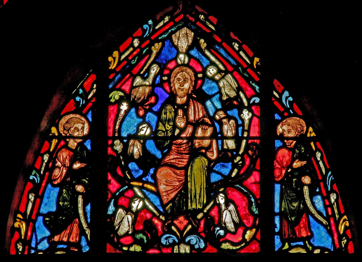 Christ with the Seven Doves of the Holy Spirit (Window W0) by French School