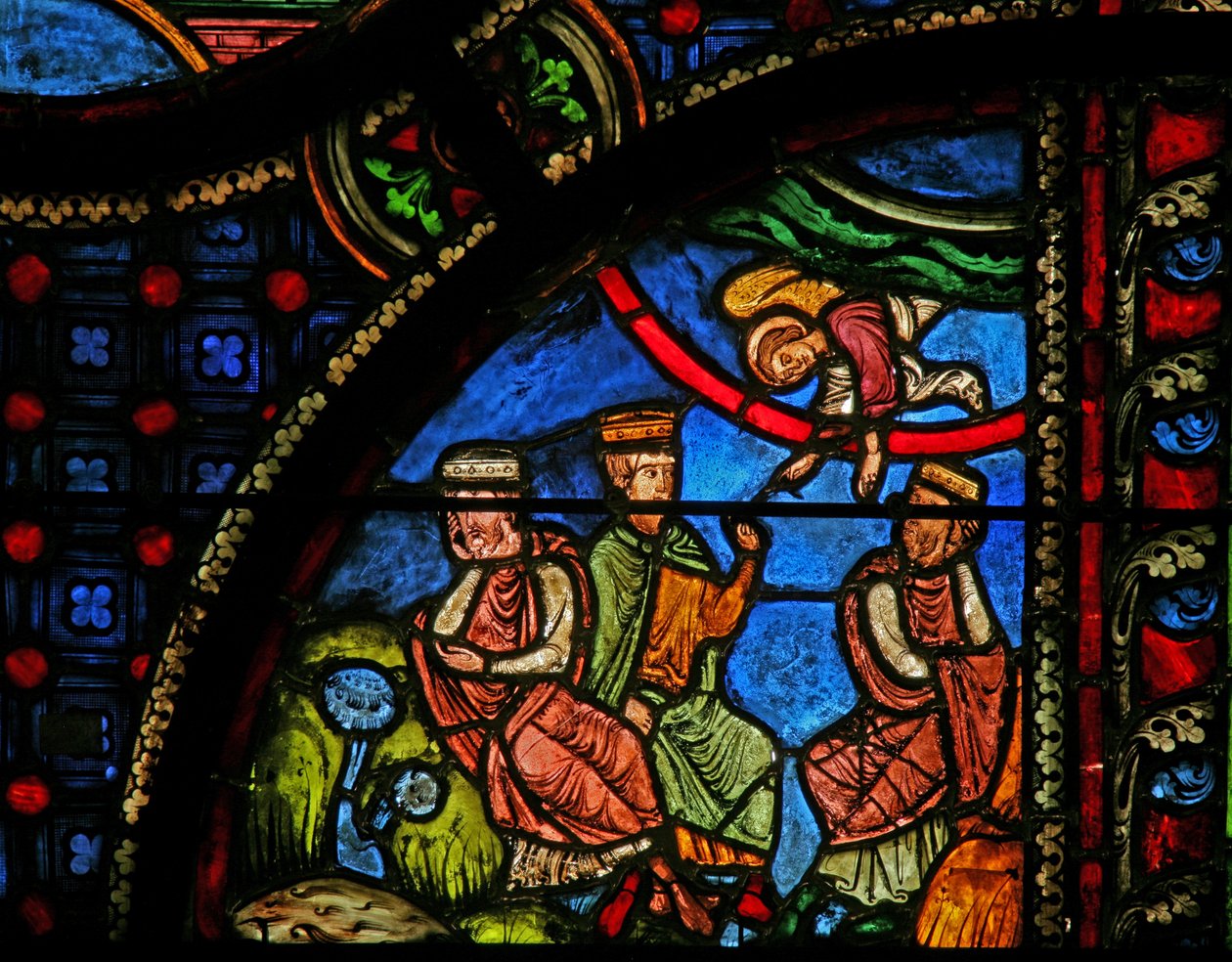 Window w0 depicting the Magi are warned in a dream by French School