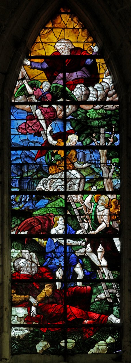 Window depicting Jacob's Ladder by French School