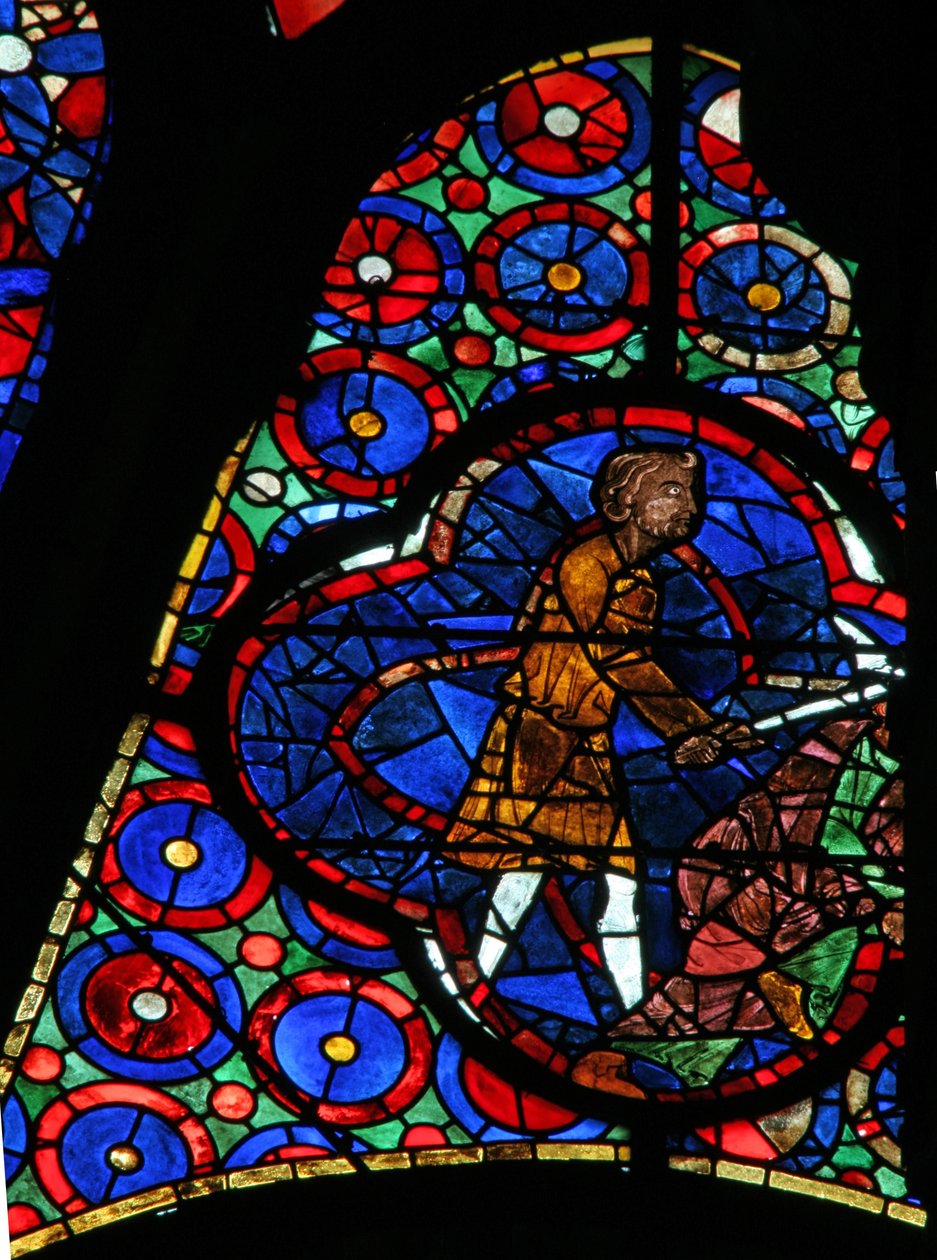 Window w115 depicting Cain kills Abel by French School