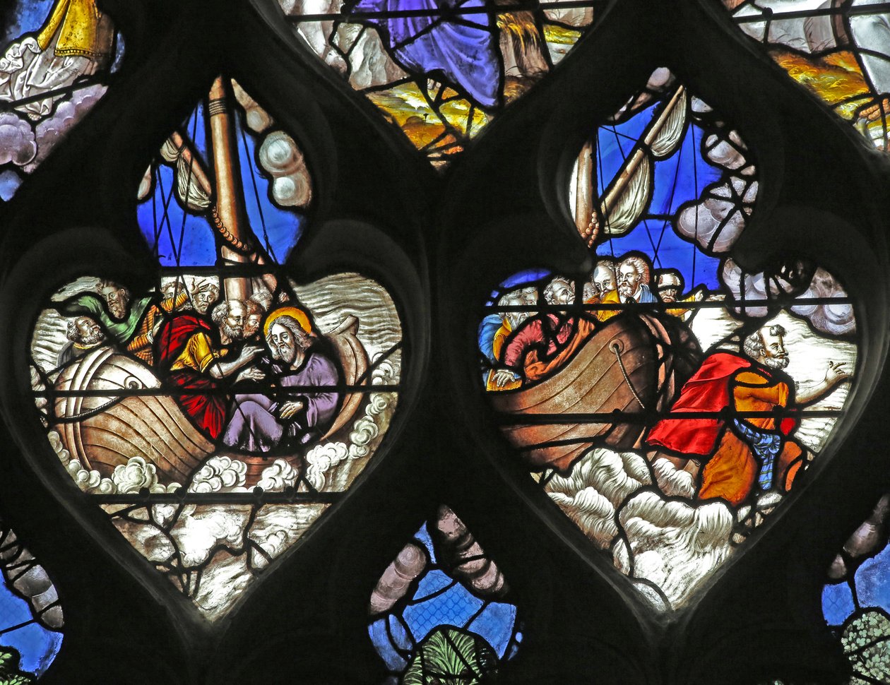 Window depicting Jesus walking on the water with St Peter