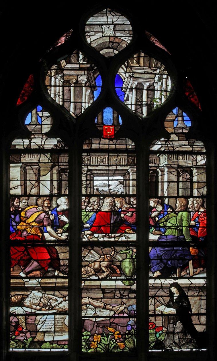 Window depicting the Last Supper by French School