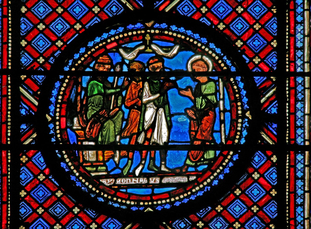 Simon Magus and St Peter before Herod by French School