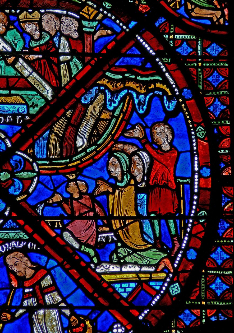 Window w15 depicting the story of St Stephen's relics: attending the ...