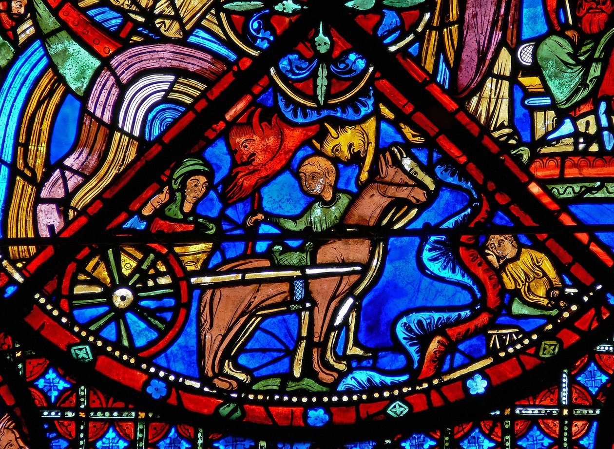 Window w15 depicting the story of St Stephen