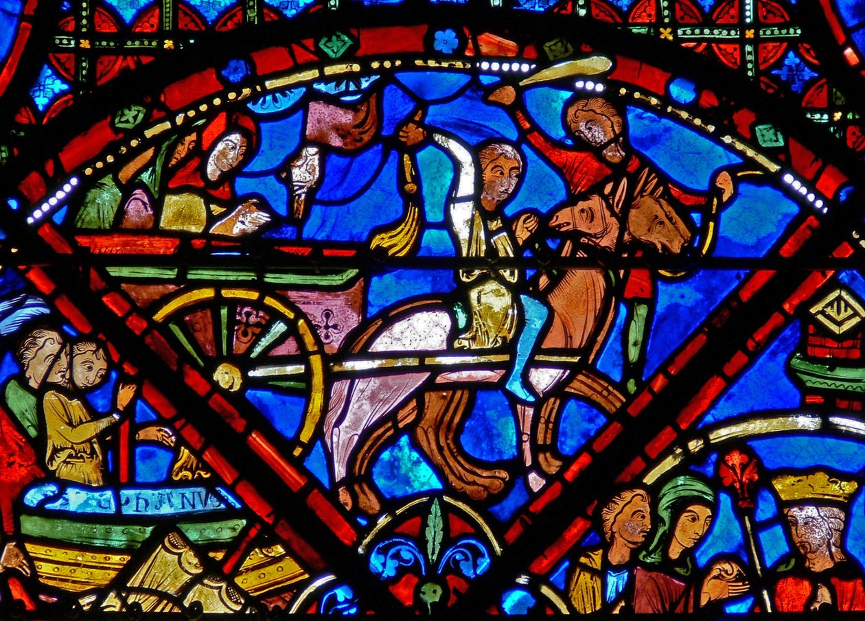 Window w15 depicting the story of St Stephen
