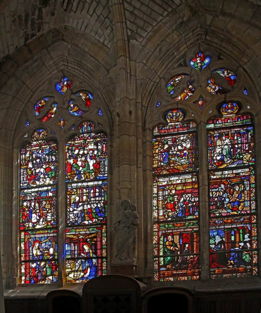 Window depicting the two windows at the east end by French School