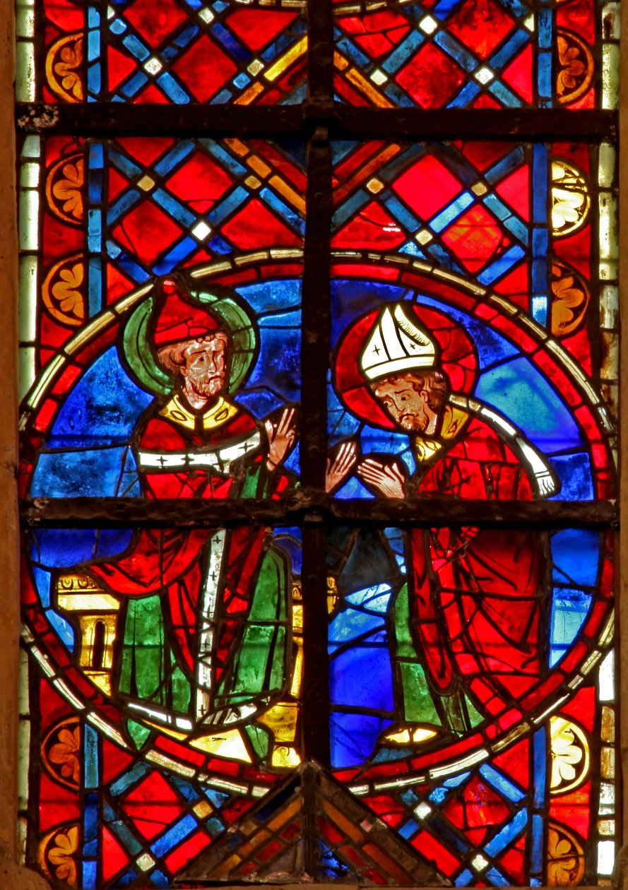 Window depicting St Peter sends St Denis to Gaul by French School