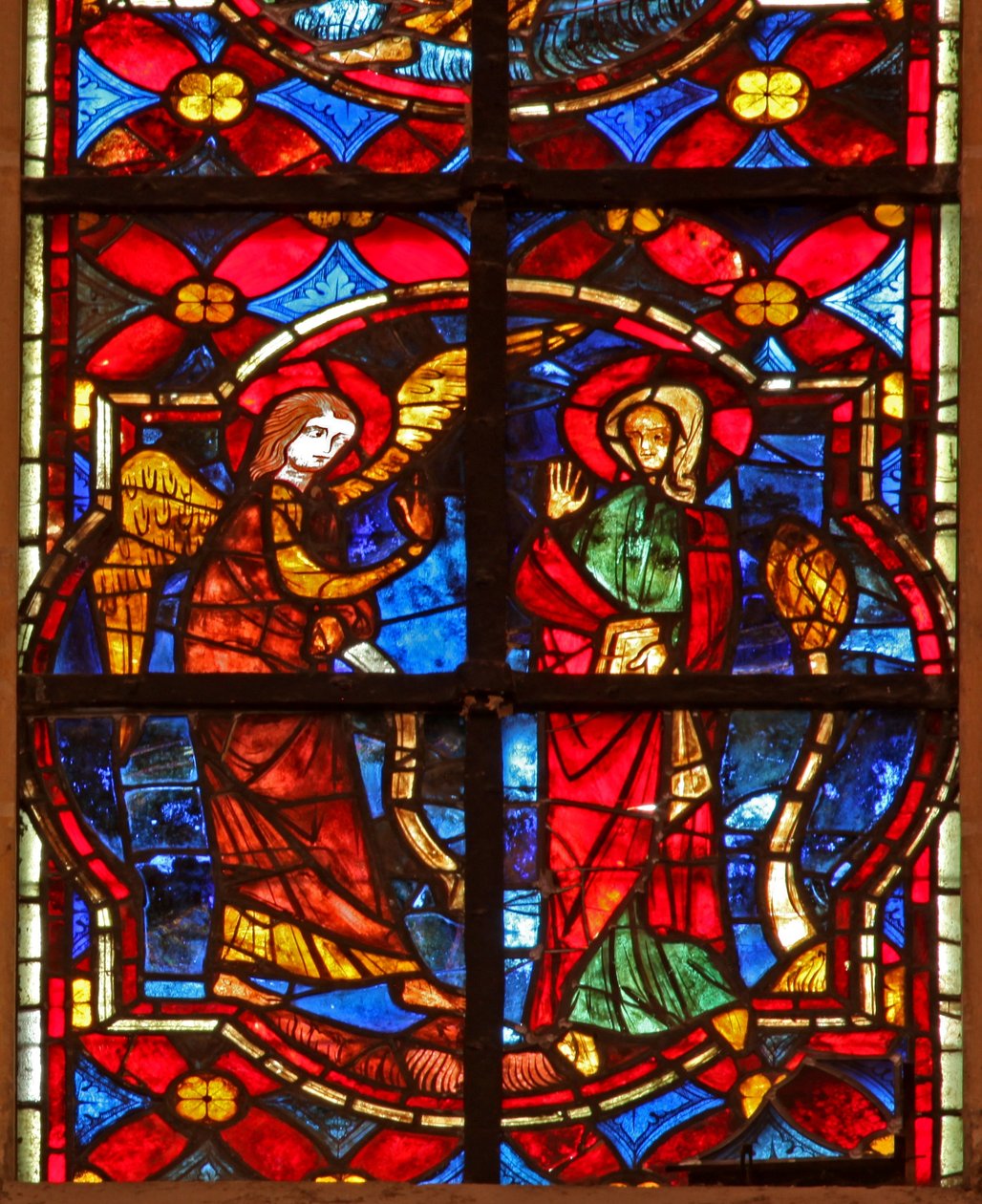 Window depicting the Annunciation of St John the Baptist to Zacharias in the temple by French School