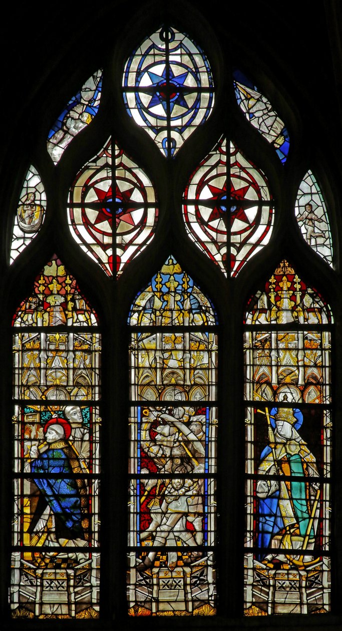 Window depicting St Clement and the death of St Thomas Becket by French School