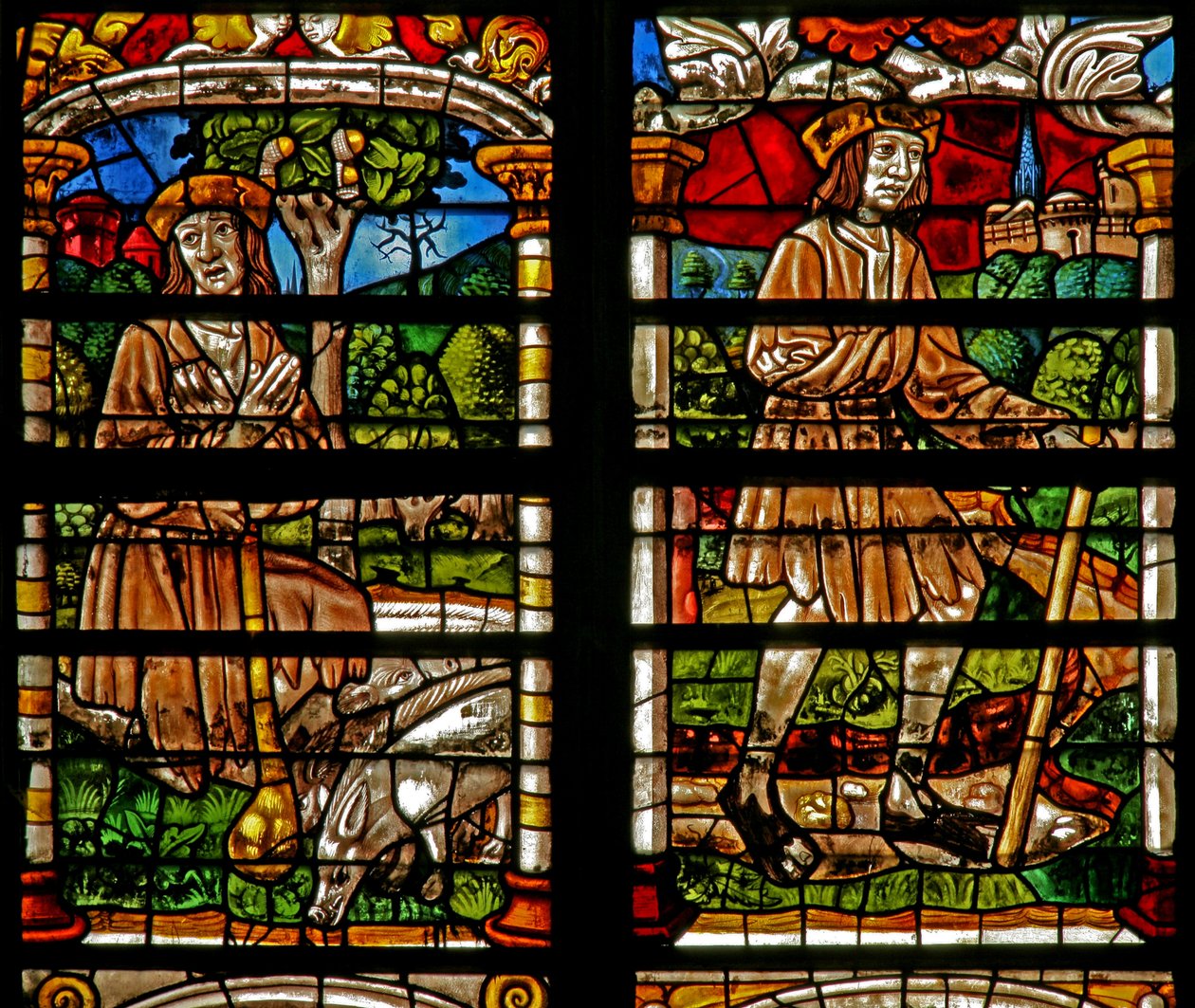 Scene from the Prodigal Son story: remorse sets in; he returns home by French School