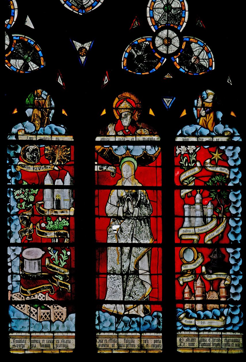 Window depicting the Litany of the Virgin by French School