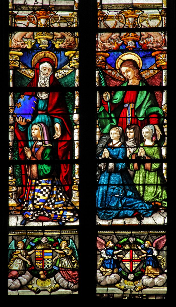 Window depicting St Anne and St Catherine by French School